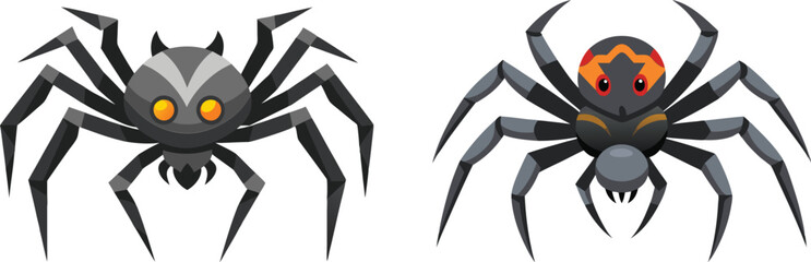 Spider Animal flat vector illustration on white background. 