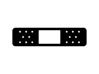 シンプルな絆創膏アイコンA：長方形黒