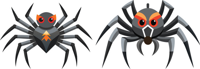 Spider Animal flat vector illustration on white background. 