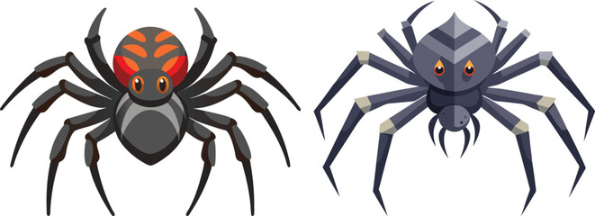 Spider Animal flat vector illustration on white background. 