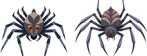 Spider Animal flat vector illustration on white background. 