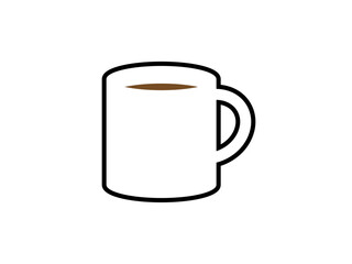 フラットなホットコーヒーアイコンB：線