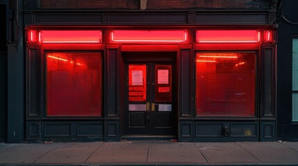 Red Neon Sign Night Store