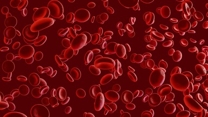 red blood cells flowing through vein biology animation medical health care 3d