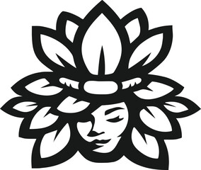 women line art luxury flower beauty skin care logo design	