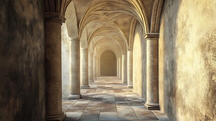 Naklejka premium A Stone Archway Leading to Light