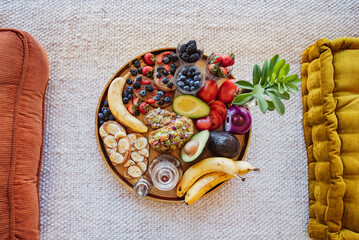 Breakfast Toast, Avocado, Berry, Banana Toast at Cafe Coffee Shop