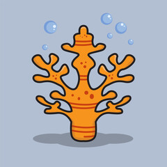 Vector illustration Sea Coral. Vector design Ocean Coral. Sea Ocean Coral Vector Cartoon design illustration and icon for website, digital and print