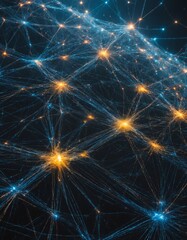 abstract network of glowing dots