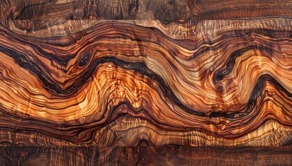 Polished santos rosewood with deep, reddish tones, perfect for luxury cabinets, luxury wood texture, refined design