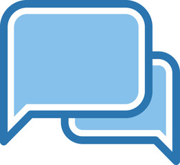 Blue chat bubble icon. Messages color symbol
