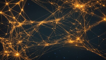 Golden constellation of abstract light patterns