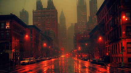 Obraz premium Rainy Night in the City