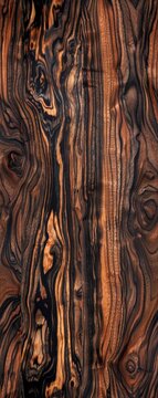 Fine macassar ebony with rich, dark streaks, perfect for highend furniture accents, luxury wood texture, refined luxury