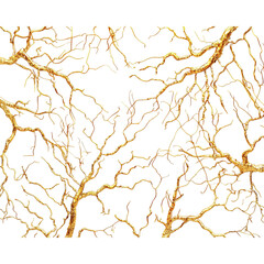 Obraz premium Gold veins isolated on a white background, png transparent