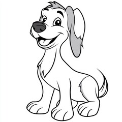 Fototapeta premium A playful and simple dog coloring activity designed for young children to spark creativity and joy during their art time