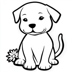 Fototapeta premium A delightful and simple dog coloring page perfect for toddlers, encouraging early creativity and fine motor skills during playtime activities