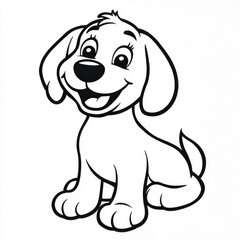 Delightful simple dog coloring page designed for toddlers featuring a happy canine companion ready to be filled with vibrant colors and creativity