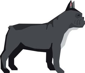 French bulldog side icon. Black dog standing