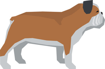 Bulldog side view. Dog breed. Animal icon