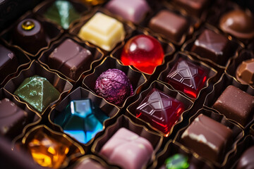 chocolate box filled with gems