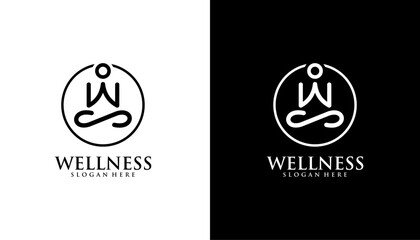 Yoga person wellness logo template element