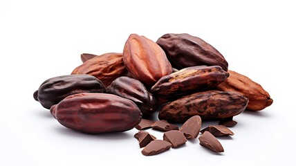 Obraz premium Cacao fruit on white background