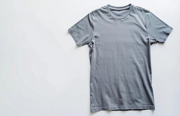 gray smooth T-shirt on a white background, mockup 