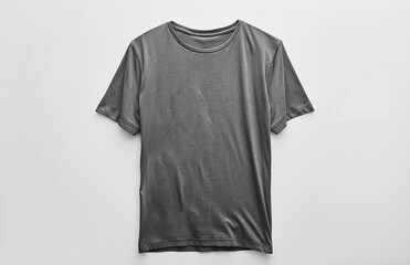 dark gray smooth T-shirt on a white background, mockup advertising banner
