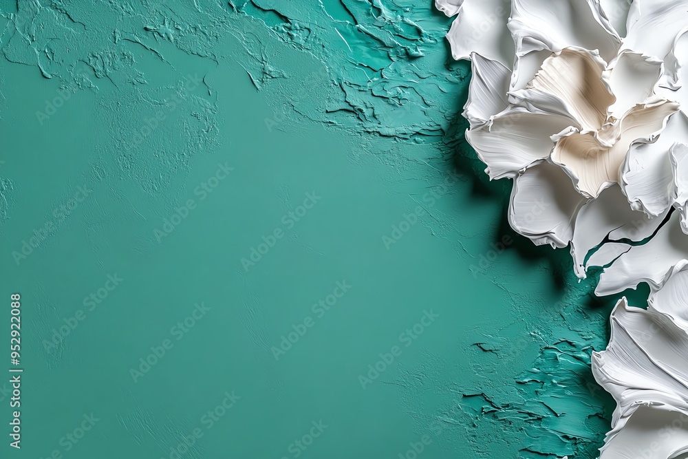 Poster Mint color minimalist art with subtle textures and soft tones, depicted in an artwork where minimalist art features subtle textures and soft tones in mint and pastel shades, creating a calming