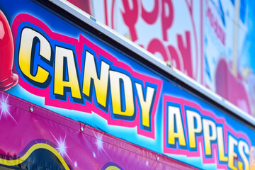 Fototapeta premium Candy Apples sign close up
