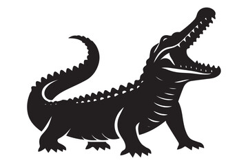 Crocodile silhouette vector illustration