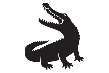 Crocodile silhouette vector illustration