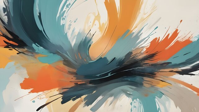 Dynamic Brush Strokes with Matte and Glossy Textures Layered Over a Subtle Background Image