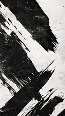 Fototapeta premium Dynamic Diagonal Black Ink Strokes on Rough Textured Canvas