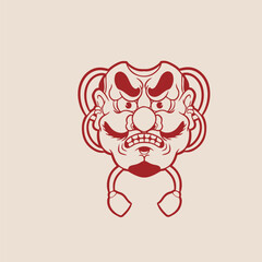 Vector Illustration of tengu head