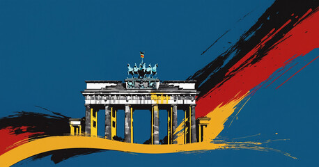 the Brandenburg Gate in Germany as an abstract creative backgrou
