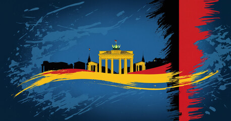 the Brandenburg Gate in Germany as an abstract creative backgrou