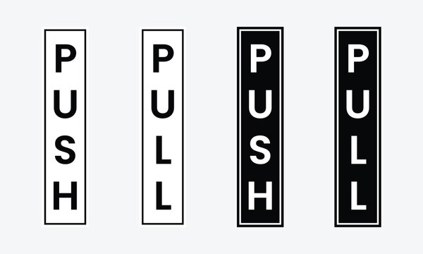 Vector Push And Pull Signs