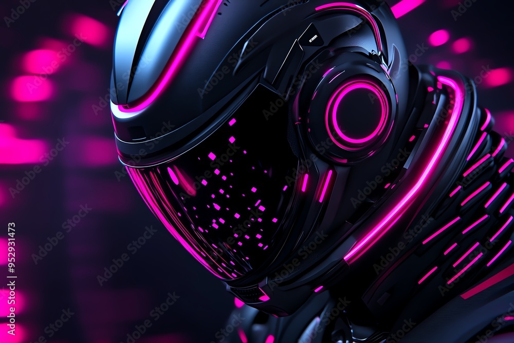 Poster neon color digital art with abstract and futuristic elements, illustrated in a scene where digital a