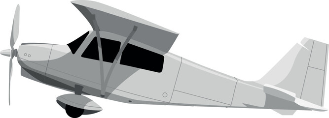 Biplane side view. Vintage airplane. Aviation icon © ONYXprj