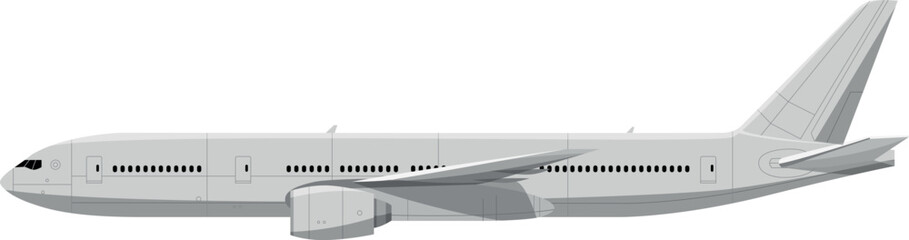 Airline jet flight. Flying airplane side view © ONYXprj