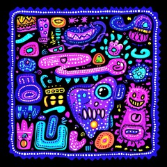 Fototapeta premium Colorful Abstract Pattern with Rounded Shapes