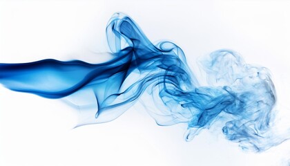blue smoke splashes on white