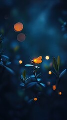 Firefly isolated on cute background