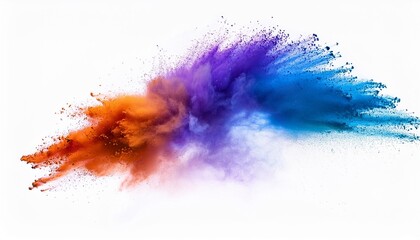 a vibrant explosion of blue purple and orange powder