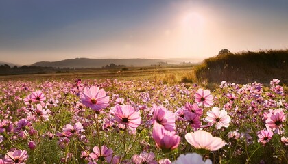 Obraz premium field of pink flowers