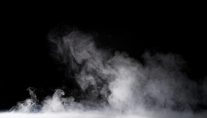 Fototapeta premium smoke texture overlays on isolated background smoke on floor isolated black background misty fog effect magic fog dust texture effect white clouds gas explodes swirl and dances in space