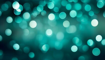abstract teal bokeh background with blurred circles of light