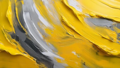 yellow and gray abstract brush strokes vibrant texture modern art